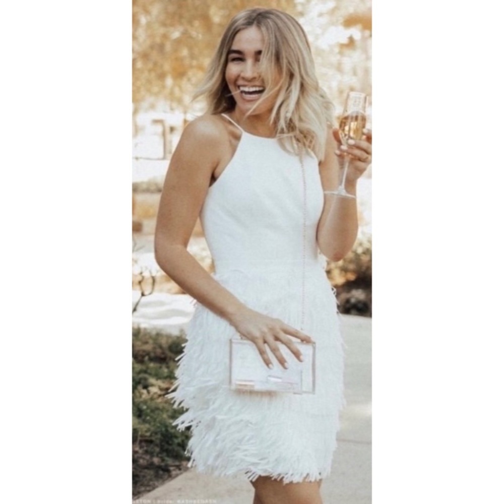 BHLDN x Aidan Mattox Promenade Mini Fringe Dress 4